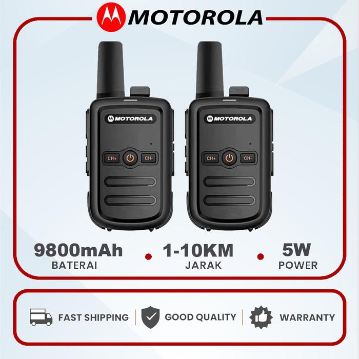 Gambar HT Motorola C51 Walkie Talkie Mini 16 Saluran Radio Jarak Jauh 10Km Tahan Air UHF 400-470Mhz (2-8 Buah) Handy Talky USB Charge IP54 - 2 unit dari Pollwsu undefined Tokopedia