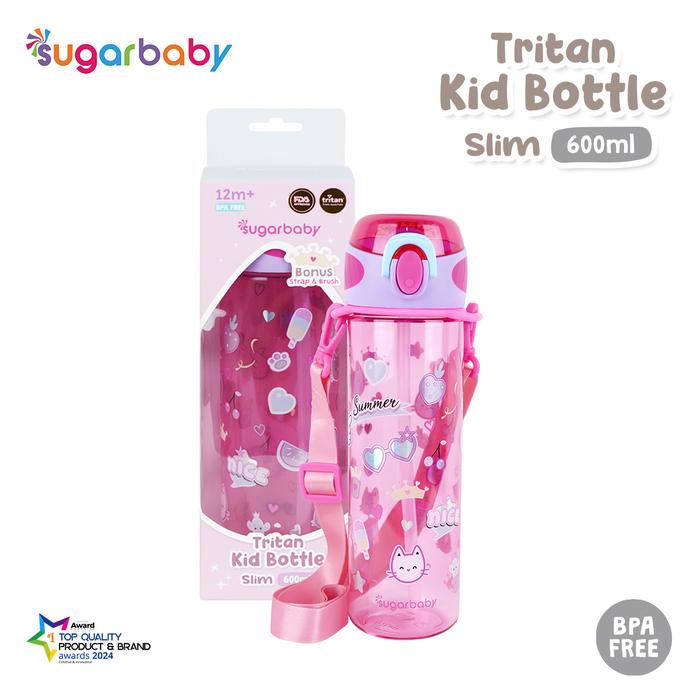 Gambar Sugarbaby Tritan Kid Bottle Slim 600ml / Botol Minum Anak - PINK SUMMER dari Sugarbaby.co.id undefined Tokopedia