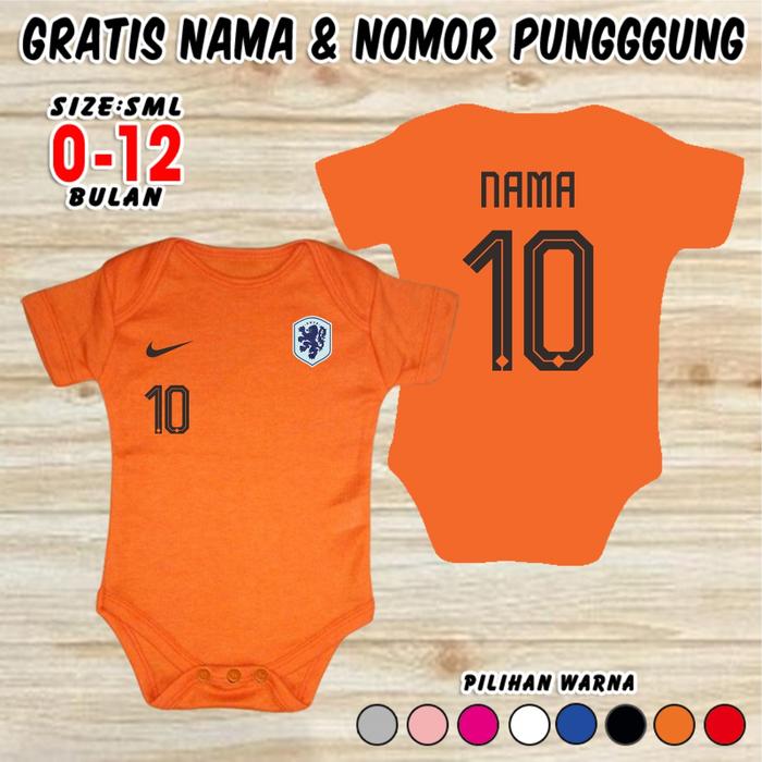 Gambar Baju Bola Bayi KLUB NEGARA CUSTOM NAMA NOPUNG Timnas Piala Dunia World Cup Jumper Baby EURO Jersey Kids Copa America Pakaian Anak Kaos Sepakbola Hadiah Kado Baru Lahir Jamper Laki Perempuan Cewek Cowok Portugal Jerman Belanda Italia Brasil Inggris Spanyol - Belanda Orange, Size S dari Custom.Aja.Yuk undefined Tokopedia