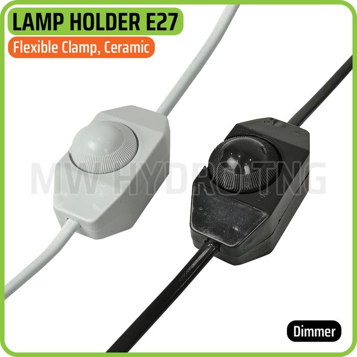 Gambar Fitting Jepit Lampu Fleksibel, Flexible Ceramic E27 Lamp Holder Clamp - Dimmer, Black dari MW Hydro Tangerang undefined Tokopedia