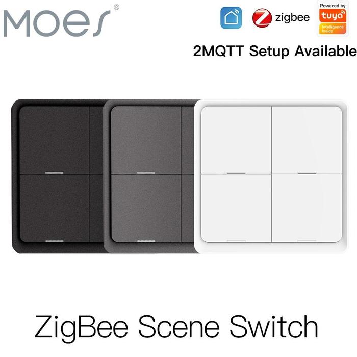 Gambar Moes ZigBee Wireless Scene Switch 12 control modes Handheld Push Button 2MQTT Setup Home Automation Scenario Tuya Smart Devices dari FluxLane undefined Tokopedia