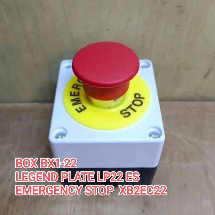 Gambar Emergency Push Button + Box/Emergency Stop - +label dari Subur Elektrikal undefined Tokopedia