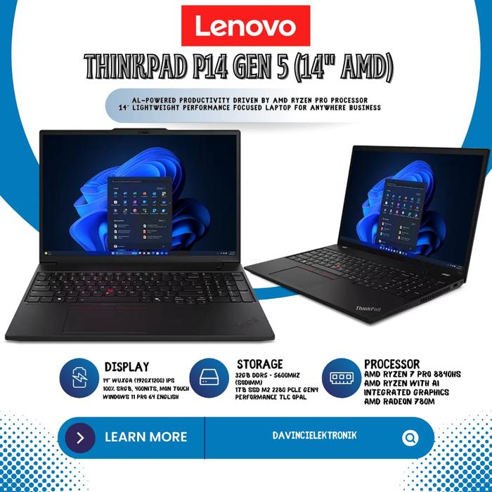 Jual LENOVO THINKPAD P14S GEN AMD RYZEN PRO 884HS 32GB RAM 1TB