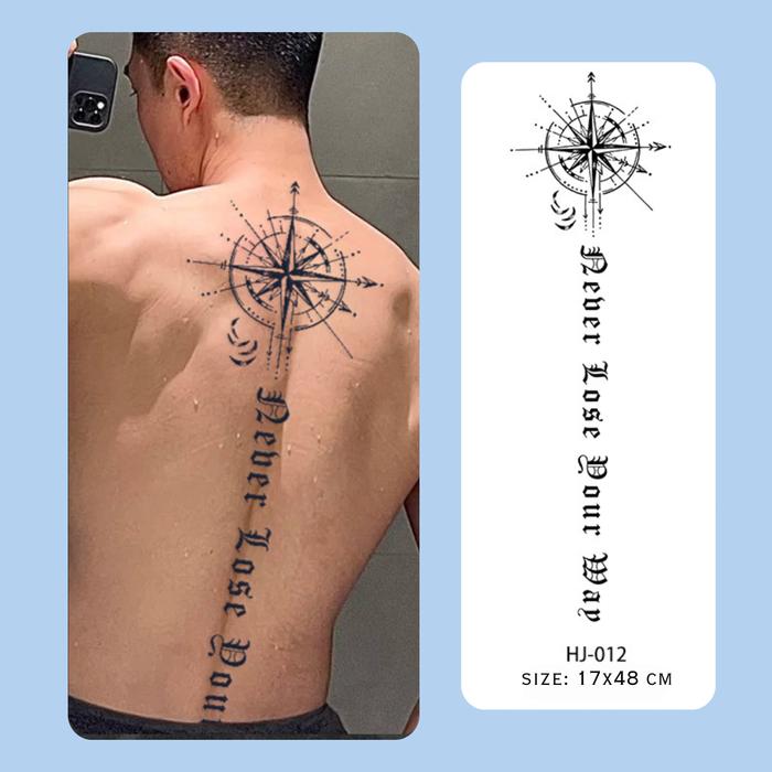Gambar Stiker Tato Back Spine / Tulang Belakang | Fruit Ink | Sexy Tattoo | Semi Permanen 9.8x48 cm | Waterproof | Tato Tahan Lama - HJ-012 dari Everylist undefined Tokopedia