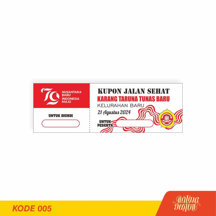Gambar cetak kupon jalan sehat kemerdekaan undian voucher tiket isi 250 nomor - 005 dari adline design undefined Tokopedia