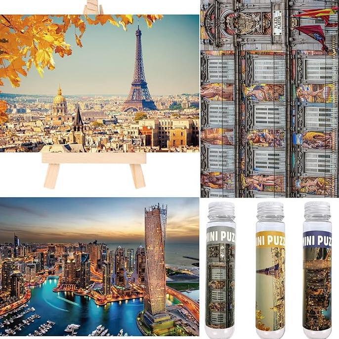 Gambar Small Jigsaw Puzzles Adults 150 Pieces Mini Jigsaw Puzzles Challenging Mini Puzzles Tiny Jigsaw Puzzles 6 X 4 Inches3 PcsMini Easel IncludedParis Dubai Spain Mayor Plaza dari Masuk Markett undefined Tokopedia