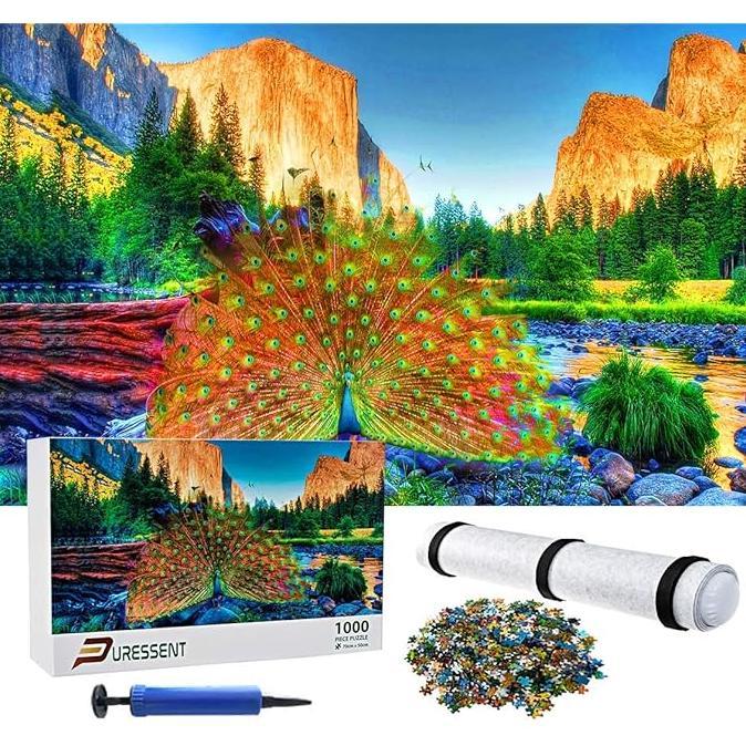 Gambar PuressentJigsaw Puzzles 1000 Pieces Adults And Children SetContains 1500 Piece Foam Roll Up Mat Portable Storage Bag And PumpFits On Most Puzzle Board And Table Organizer dari Masuk Markett undefined Tokopedia