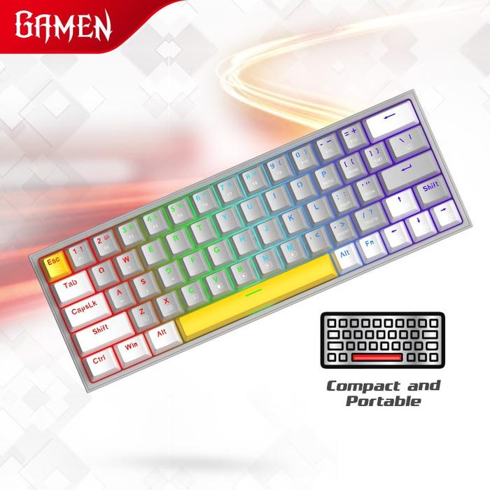 Gambar GAMEN Titan V New Titan Series Keyboard Gaming Mechanical Blue Switch Original - Garansi 1 Tahun - Light Gray dari Mirall ID undefined Tokopedia
