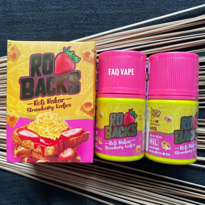 Gambar RoBacks Roti Bakar Kedjoe 60ml - Liquid Vape Ro Backs by Drippers .FAQ - Strawberry, 9mg dari FAQ VAPE undefined Tokopedia