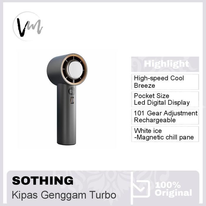 Gambar SOTHING Engine Max B Portable Handheld Fan LED Digital Display Kipas angin Genggam - Dark Gray dari Venus Mobile undefined Tokopedia