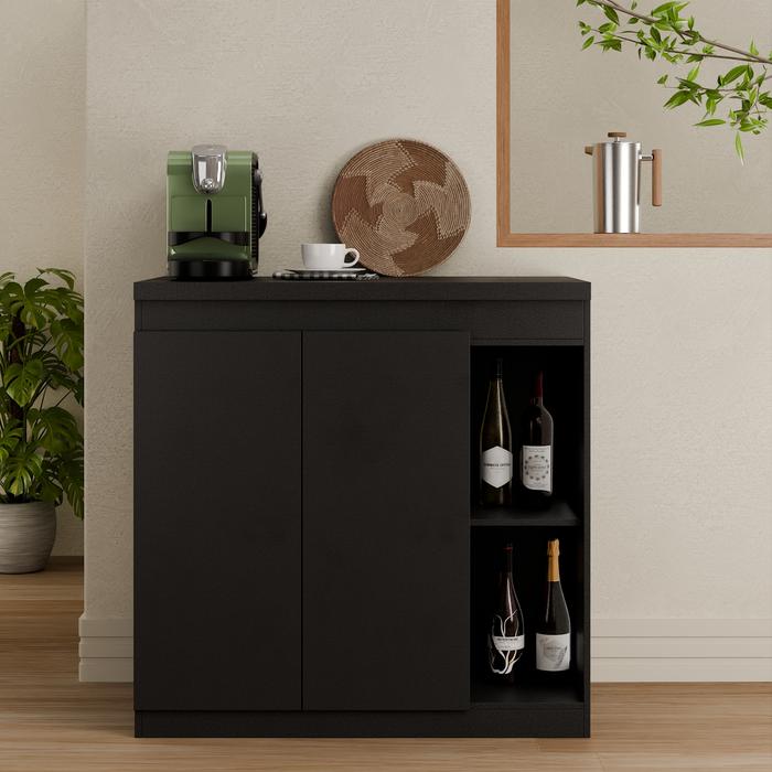 Gambar Rak Kitchen set bawah 2 Pintu Rak Bawah Dapur Rak Minimalis Rak Serbaguna Rak Lemari Dapur Bawah Minimalis - 062 hitam dari homed7 undefined Tokopedia