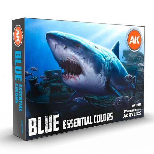 Gambar BLUE ESSENTIAL COLORS SET 6 COLORS AK11618 ( CAT SAJA TANPA BOX ) - cat model kit paint dari scale figure undefined Tokopedia
