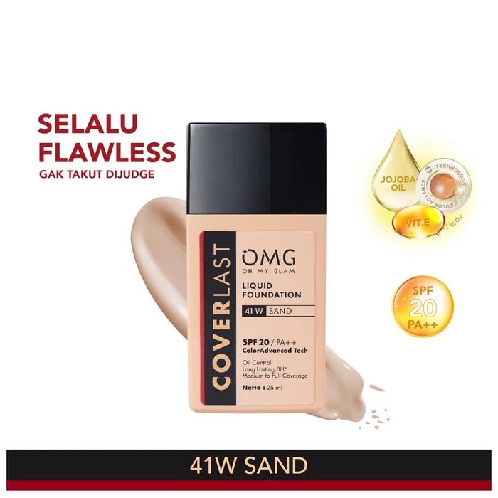 Gambar OMG OH MY GLAM LIQUID FOUNDATION SPF 20 ALAS BEDAK SPF 20 PA++ OIL CONTROL LONG LASTING 8H - 41W SAND dari mumtaz_srpreneur undefined Tokopedia