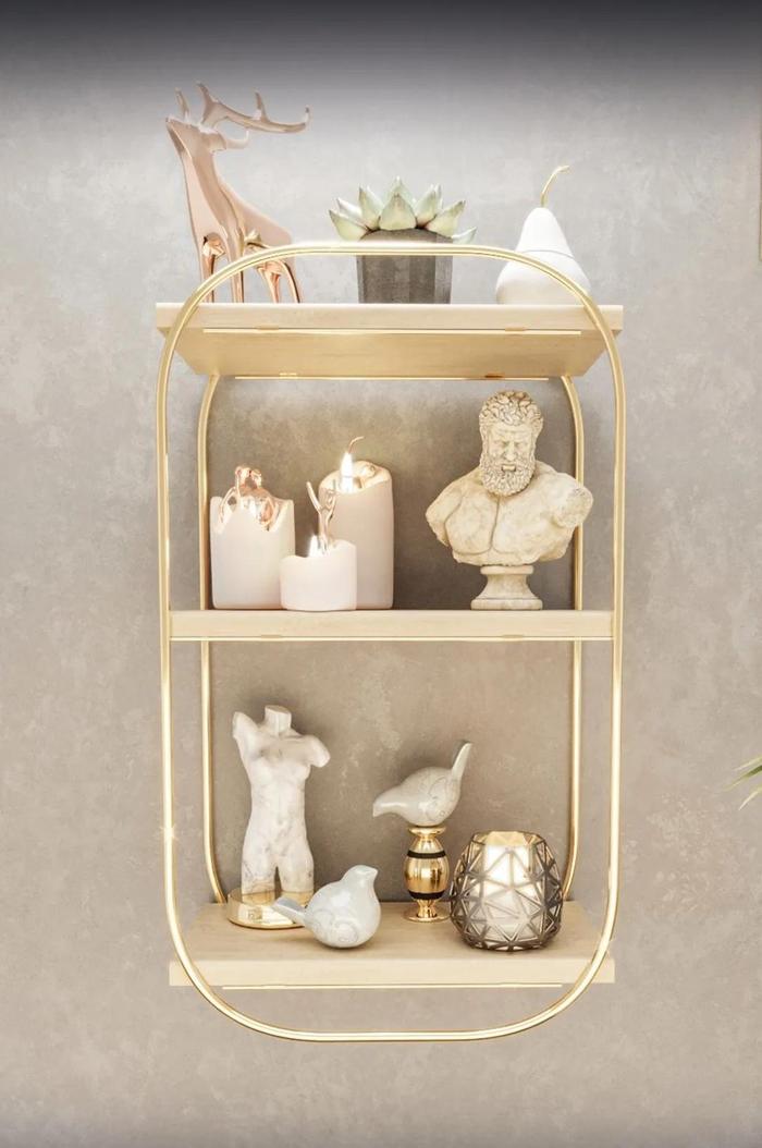 Gambar Home Storage Wall Shelf Multi-Purpose Organizer Oval Shelf Wooden Bathroom Kitchen Shelf Makeup And Jewelry Organizer dari Zeal Zylon undefined Tokopedia