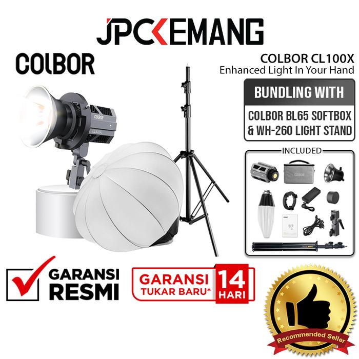 Gambar Paket Lighting Studio Colbor with SoftBox + LightStand Colbor CL60 CL60R CL100X LED Light GARANSI RESMI - CL100X+BL65 dari JPC Kemang undefined Tokopedia