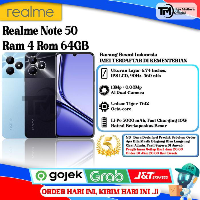 Gambar Realme Note 50 Ram 3/64GB | Ram 4/64GB | Ram 4/128GB - 4/64GB dari Tiga Mutiara Store undefined Tokopedia