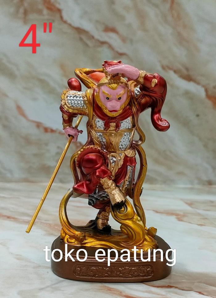 Gambar patung dewa kera sakti / sun go kong - berdiri - fiber - 4 inch - l2 -l24 dari toko epatung undefined Tokopedia