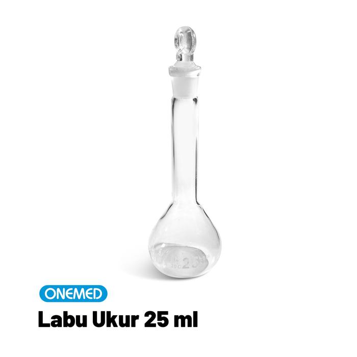 Gambar ONEMED Labu Ukur Kaca Laboratorium - Volumetric Flask 10 25 50 250 ML - 25 ML dari Onemed Medicom_NEW undefined Tokopedia