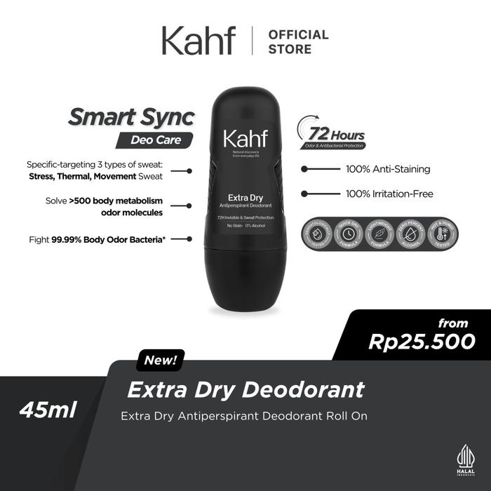 Gambar Kahf Antiperspirant Deodorant Roll On 45 ml - Deodorant Pria - Extra Dry dari Personal Care for Men. undefined Tokopedia