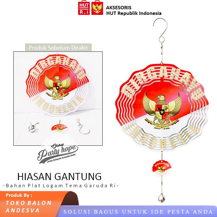 Gambar hiasan gantung dirgahayu ri / hiasan gantung garuda hut ri / hiasan gantung pintu dinding merah putih / ornament gantung hut ri merah putih / wind chain dari PARTY HOPE 2 undefined Tokopedia