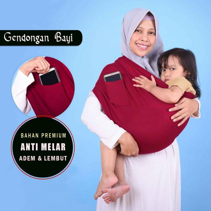 Gambar New Product Gendongan Bayi Kaos / Geos Polos - Geos MAROON dari Ajmal Senja Shop undefined Tokopedia