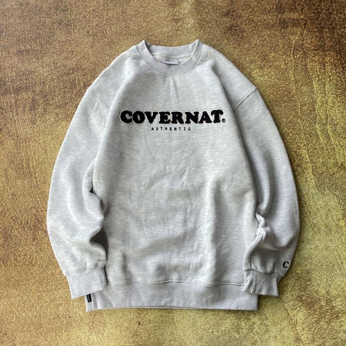 Gambar COVERNAT Boucle Cooper Logo Brushed Sweatshirt - Sweater Original - SILVER GREY, M dari Chaosbrand Merch undefined Tokopedia
