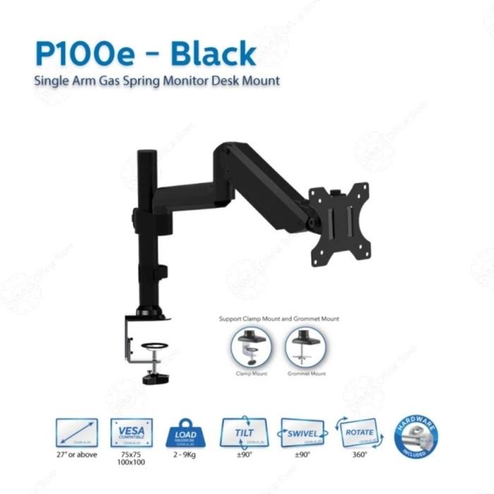Gambar Bracket Monitor Deskmount Gas Spring Oximus P100e Tilt Swivel Rotate - Hitam dari Starcomp Solo undefined Tokopedia