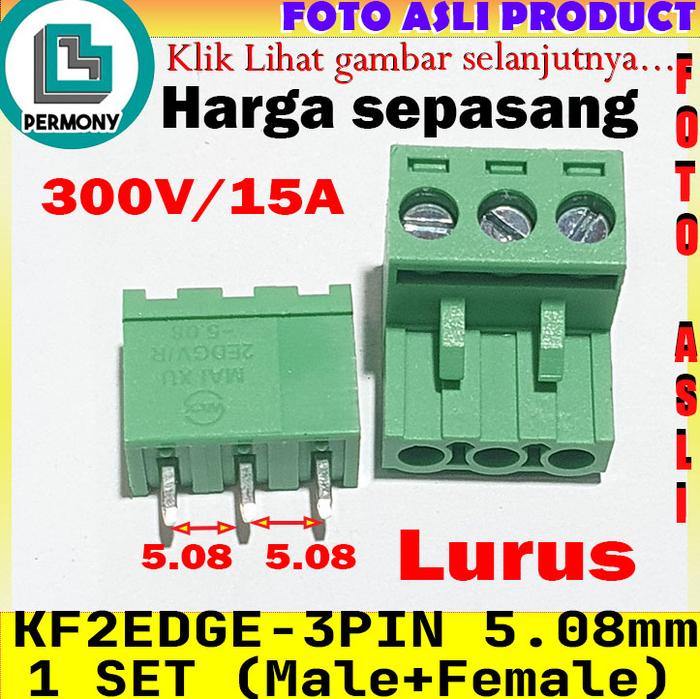 Gambar Terminal block blok 3pin 5.08mm 3 pin 5.08 mm kf2edg - Lurus dari Permony Store undefined Tokopedia