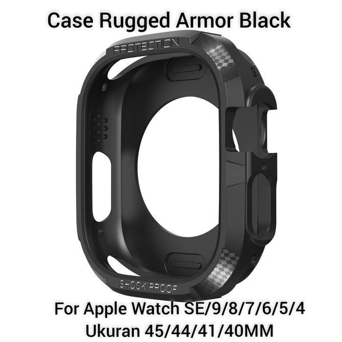 Apple Watch SE Bumper Case Soft Black Rugged Armor Protection  40MM