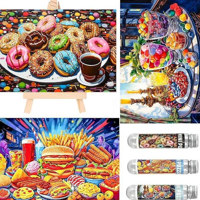 Gambar Small Jigsaw Puzzles Adults 150 Pieces Vintage Candy Painting Colorful Donut Mini Jigsaw Puzzles Oil Painting Challenging Mini Puzzles Tiny Jigsaw Puzzles 6 X 4 Inches 3 PcsMini Easel Included dari BOTUNA STORE_333 undefined Tokopedia