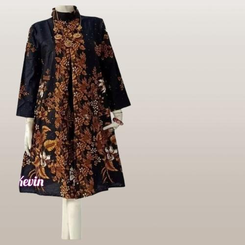 Gambar Baju Batik Jumbo Tunik Batik Jumbo - Hitam Manis, XXXL dari Batik Kevin undefined Tokopedia