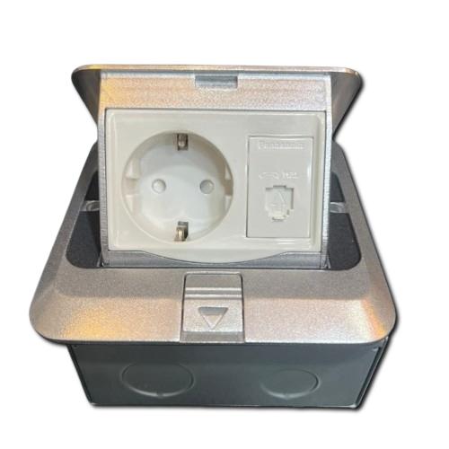 Gambar Stop kontak lantai Panasonic DU 5919JTK-1 / C-Series / floor socket soket colokan Arde outlet EU Plug with Blank Chip / 2 Pin Universal / Lan Data ethernet internet Cat 5 Cat5 Cat5e / 6 Cat6 Cat6e / TV Televisi / telephone telpon CAT3 / HDMI + COVER BOX - STOP+TELEPHONE dari Component jaya undefined Tokopedia