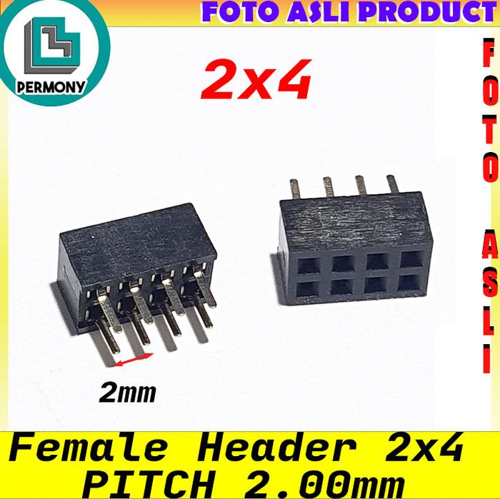 Jual Header double pin female 2x2 2x3 2x4 2x5 2x6 2x7 2x8 2x10 2x12 ...