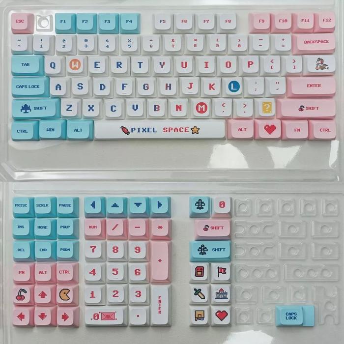 Gambar Super Mario Keycaps PBT 123 Keys Cherry Profile keycap set - Mario Pixel dari AnShop Banjar undefined 5 Tokopedia