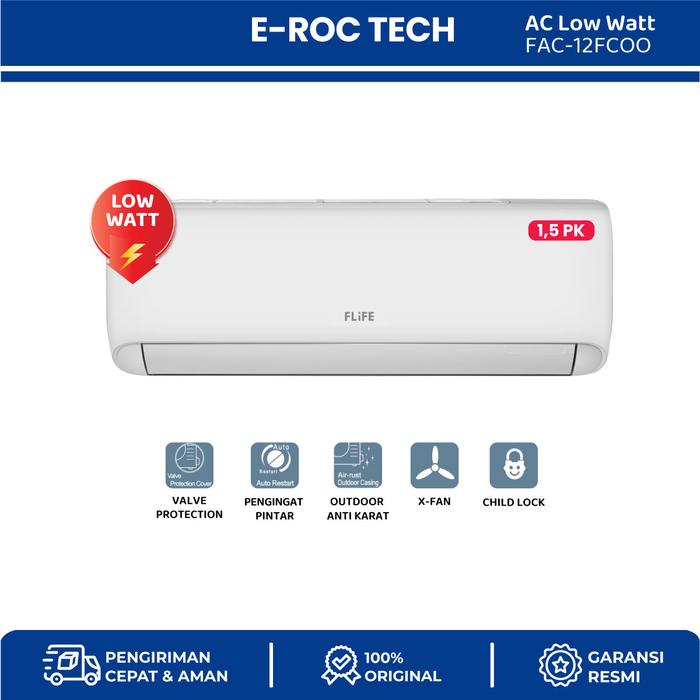 Gambar GREE AC 1.5 PK Deluxe Low Watt - Warna Putih [Indoor + Outdoor Unit] - FAC-12FCOO dari Eroc Electronic Indonesia Kota Administrasi Jakarta Utara Tokopedia
