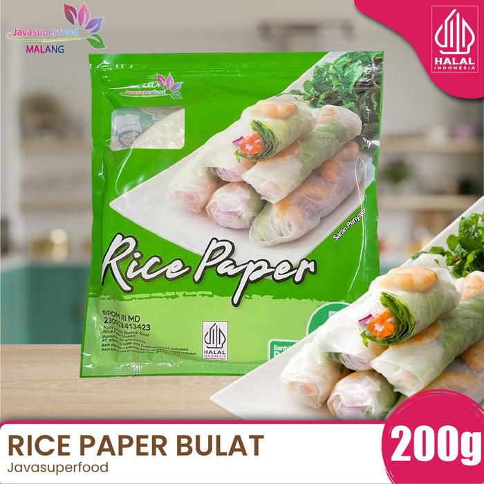 Gambar [Halal] Rice Paper / Banh Trang High Quality Rice Paper 22cm / Kulit Lumpia Vietnam Rice Paper / rice roll spring roll - BULAT, 100G dari Java Super Food Malang undefined Tokopedia