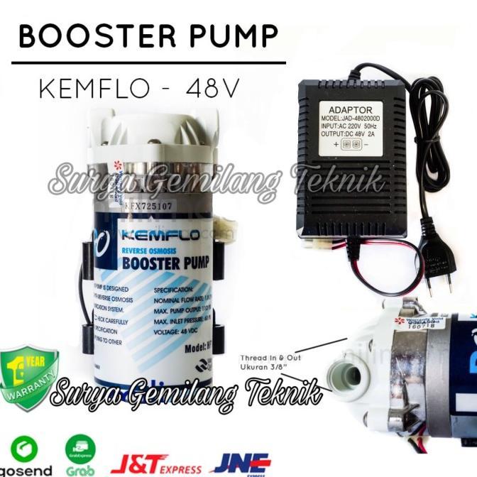 Jual Ready Pompa Ro Kemflo 48V+Adaptor 2A Booster Pump Jakarta