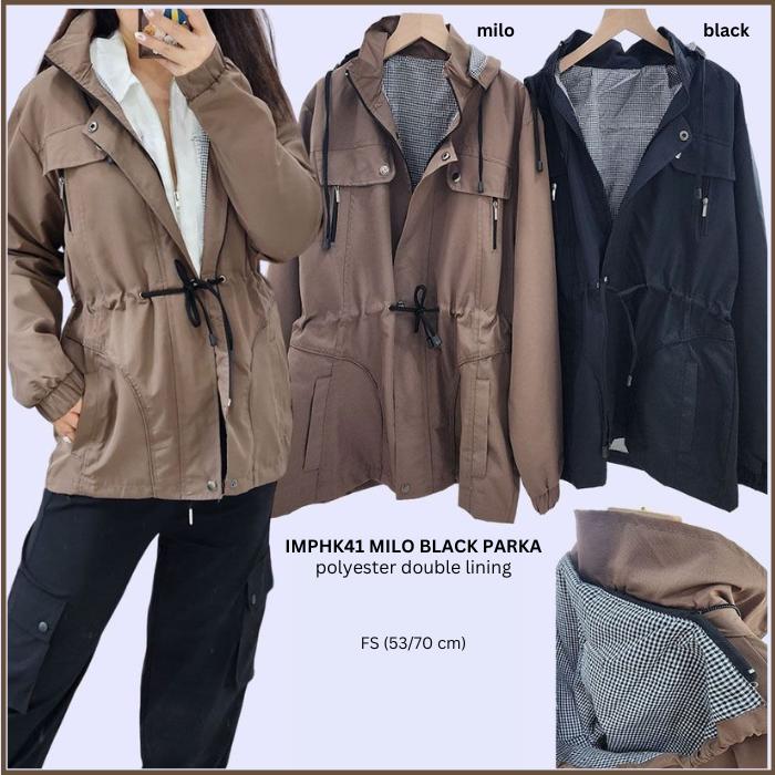 Gambar Jacket Wanita Murah Import (IMPHK41 Milo Black Parka Jaket) - Milo dari Bosshoppingsid undefined Tokopedia