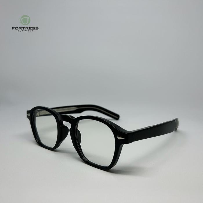 Gambar Fortress Eyewear "Jordan" Acetate frame kacamata pria unisex antiradiasi - Hitam, frame dari Fortress Eyewear undefined Tokopedia