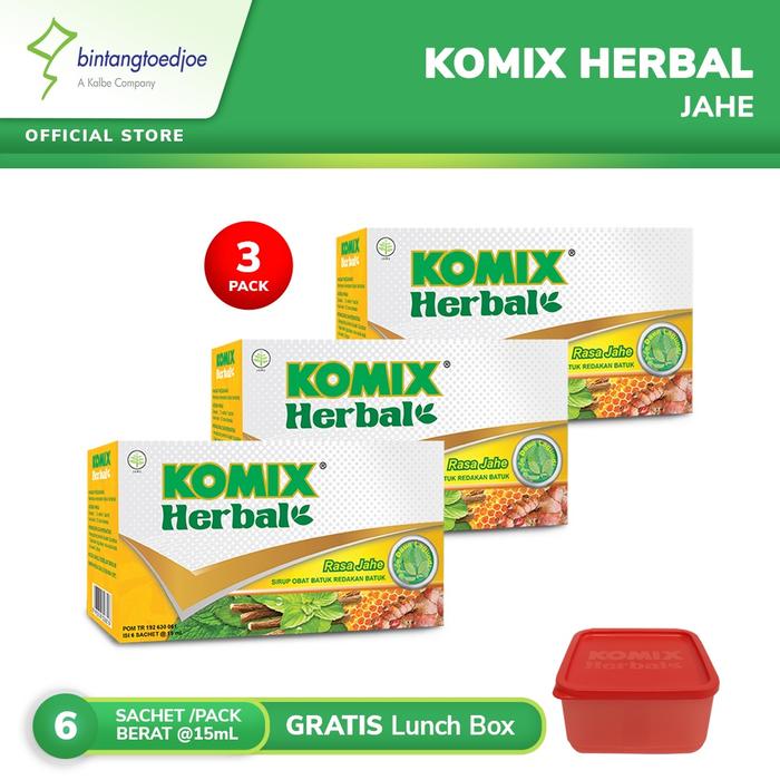 Gambar Komix Herbal Jahe 3 Pack (18 Sachet) - Free Lunch Box dari Bintang Toedjoe Store undefined Tokopedia