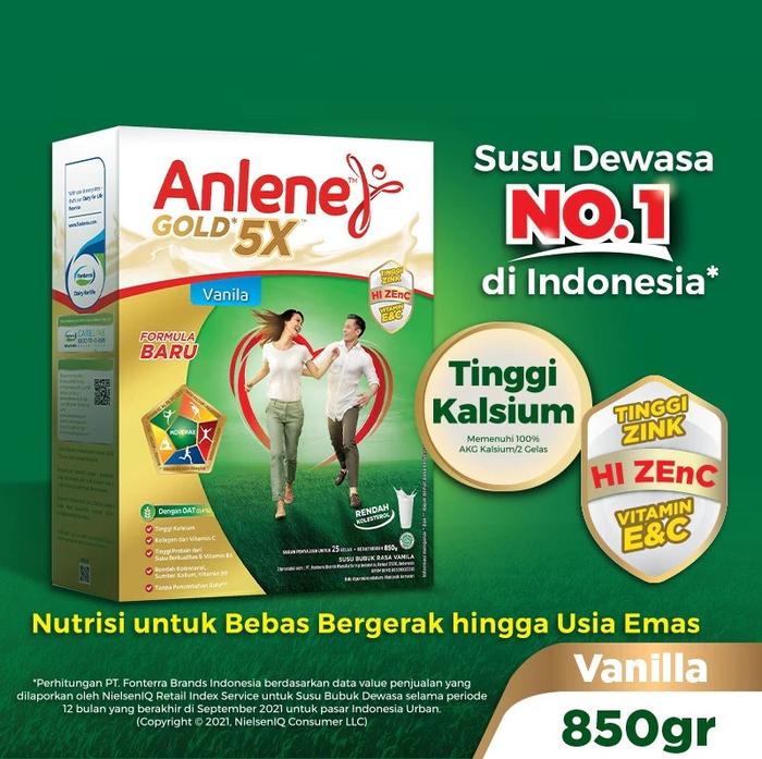 Gambar Anlene Gold 5X 885gr Tinggi Kalsium & Zink, Cegah Risiko Osteoporosis - Vanila dari BukaJhipandPedia undefined Tokopedia