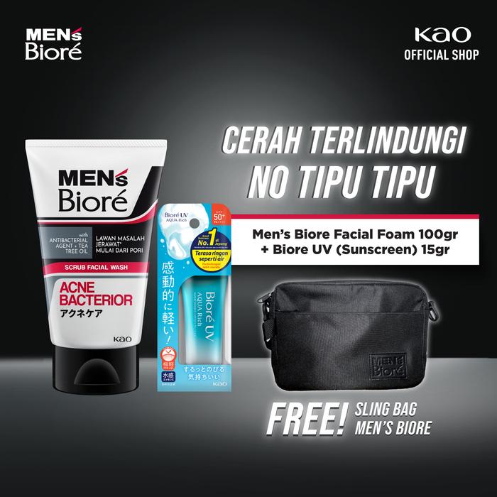 Gambar Men's Biore Anti Bacterior 100gr + BioreUV SunscreenEssence 15gr +Gift dari KAO Indonesia undefined Tokopedia