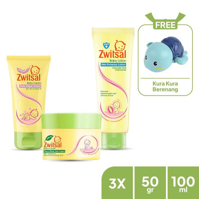 Gambar Zwitsal Baby Skin Protector Lotion Citronella & Chamomile Tube 100 ml, Diaper Cream 50ml, Face & Body Cream + Gift dari Unilever Mall Official undefined Tokopedia