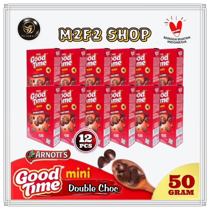 Gambar Good Time MINI Double Choco Cips Cookies | Kukis Cokelat - 50 gr (Harga 12 Pcs) dari M2F2 Shop - Paseban undefined Tokopedia