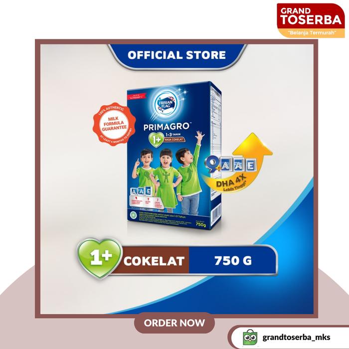 Gambar Frisian Flag Primagro 1+ coklat 750 gr (1-3 tahun) Susu Formula Pertumbuhan Anak - 1 Pcs dari grandtoserba makassar undefined Tokopedia