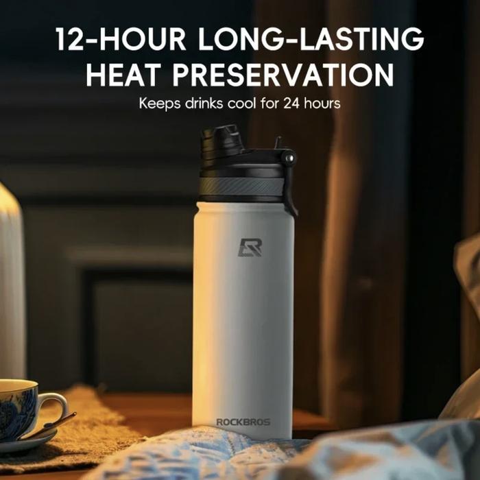 Gambar ROCKBROS 650ml 21oz White Thermal Water Bottle Sports Water Bottle Botol Air Minum Tumbler Olahraga Sepeda Gym Non Slip 304 Stainless Steel Cold And Hot Thermos Cup Cycling Hiking | 35210029006 | 5.012.0765 dari Anavrin.id undefined Tokopedia
