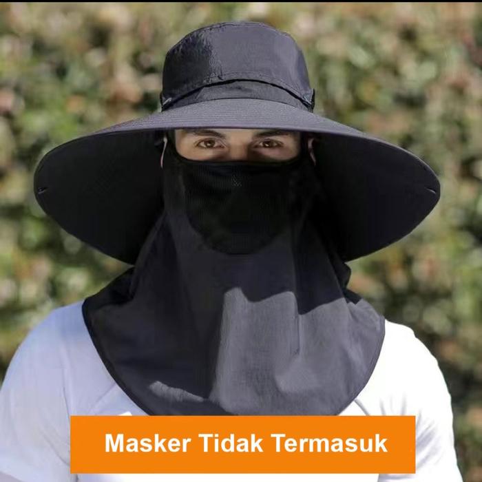 Gambar Topi rimba mancing anti panas waterproof sun protection hat outdoor - tanpa masker dari Store Adventure Malang undefined Tokopedia