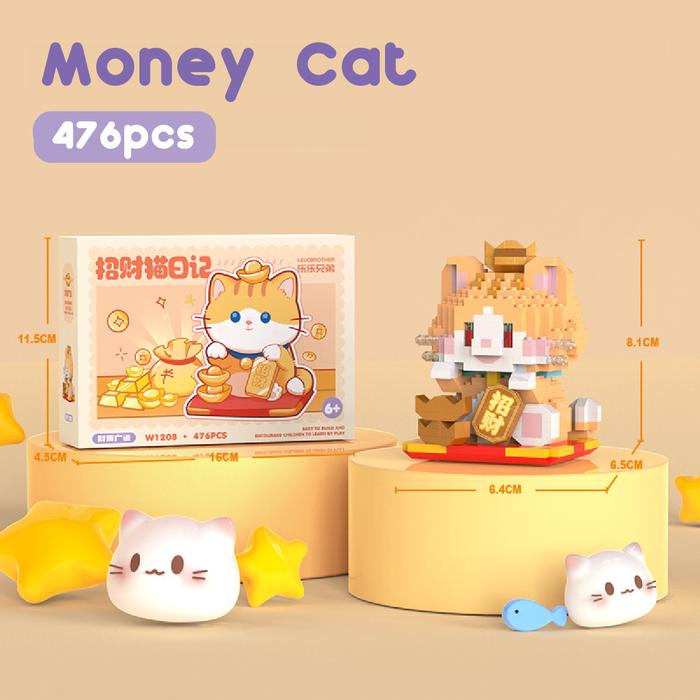 Gambar Block City - NanoBlock Lele Cat Bricks Puzzle Block Balok susun kucing Kotak Plastik puzzle  box - W1208 Money Cat dari Blockcity undefined Tokopedia