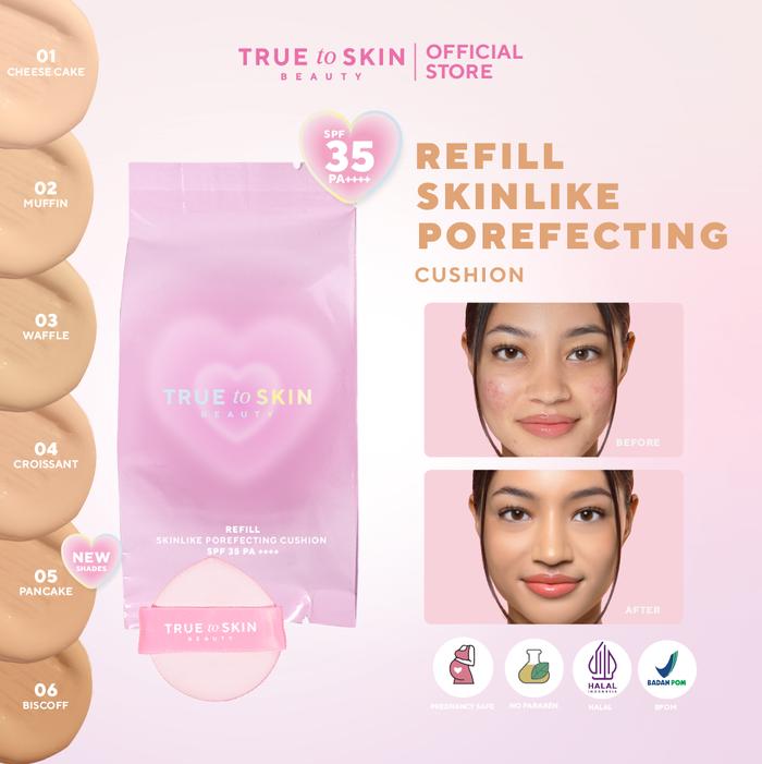 Gambar True to Skin - Skinlike Porefecting Cushion SPF 35PA+++ - Refill-Pancake dari True to Skin undefined Tokopedia