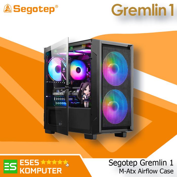 Tokopedia Computer Case Promo Case Segotep Gremlin 1 Black / White M-ATX Airflow Casing PC ...